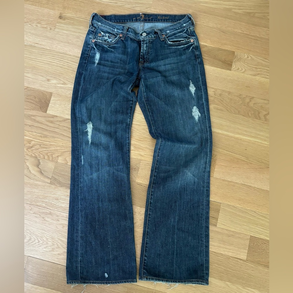 7 For All Mankind distressed bootcut jeans